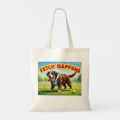 Fetch Happens Humorous Dog canvas tas Muddy Labrad (Achterkant)
