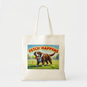 Fetch Happens Humorous Dog canvas tas Muddy Labrad (Voorkant)