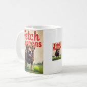 Fetch Happens Humorous Dog Coffee Cup mok (Voorkant links)