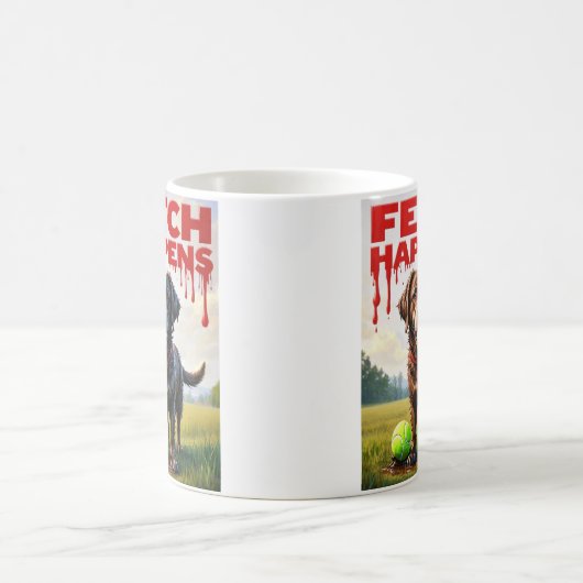Fetch Happens Humorous Dog Coffee Cup mok (Center)