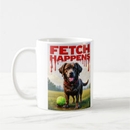 Fetch Happens Humorous Dog Coffee Cup mok