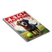 Fetch Happens Humorous Dog Spiral notitieboek (Rechterzijde)