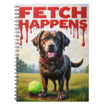 Fetch Happens Humorous Dog Spiral notitieboek