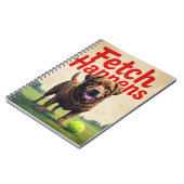 Fetch Happens Humorous Dog Spiral notitieboek modd (Linkerzijde)