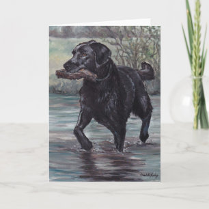 Fetch Labrador Retriever Dog Art Wenskaart Kaart
