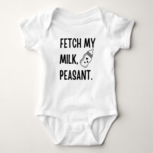 Fetch My Milk Boer, Funny Milk Baby Gift Romper (Voorkant)