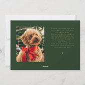 Fetching Christmas Cheer Green Dog Photo  Feestdagenkaart (Achterkant)
