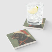 Fetching Through the Snow Stone Coaster Stenen Onderzetter (Zijkant)