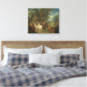 Fête Champêtre, c. 1730 (olie op canvas) Canvas Afdruk (Insitu (Slaapkamer))