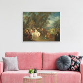 Fête Champêtre, c. 1730 (olie op canvas) Canvas Afdruk (Insitu (Woonkamer))