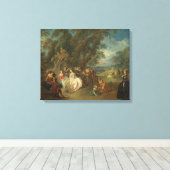 Fête Champêtre, c. 1730 (olie op canvas) Canvas Afdruk (Insitu (Houten vloer))