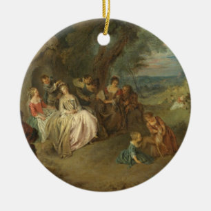Fête Champêtre, c. 1730 (olie op canvas) Keramisch Ornament