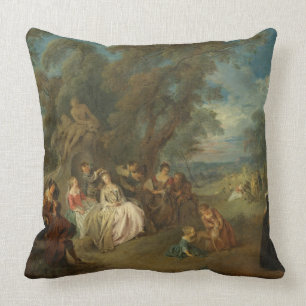 Fête Champêtre, c. 1730 (olie op canvas) Kussen
