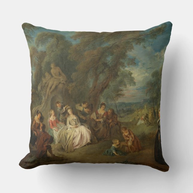 Fête Champêtre, c. 1730 (olie op canvas) Kussen (Voorkant)