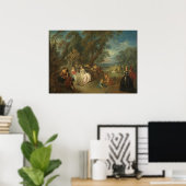 Fête Champêtre, c. 1730 (olie op canvas) Poster (Thuiskantoor)