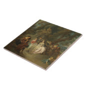 Fête Champêtre, c. 1730 (olie op canvas) Tegeltje (Zijkant)