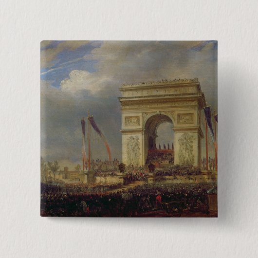 Fete de la Fraternite bij de Arc de Triomphe Vierkante Button 5,1 Cm (Voorkant)