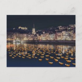 Fête des Lumières bateaux - Lyon Briefkaart