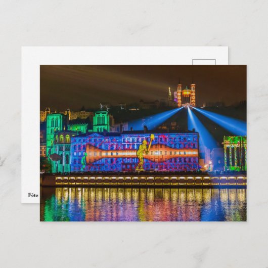 Fête des Lumières Fourvière - Lyon Briefkaart (Voorkant / Achterkant)