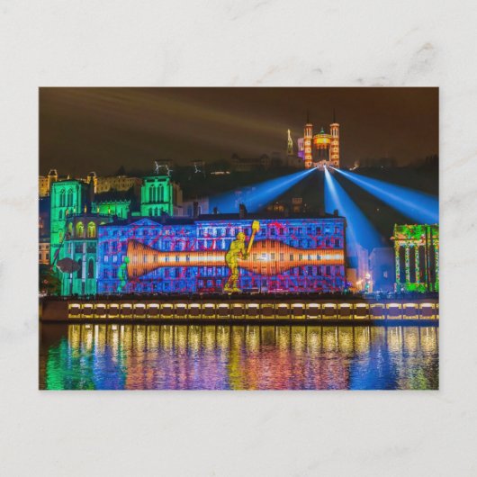 Fête des Lumières Fourvière - Lyon Briefkaart (Voorkant)