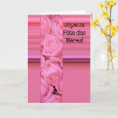 Fête des Mères franse Rozen & strepen Moederdag Kaart (Gele Bloem)