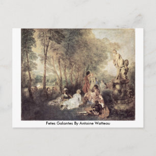 Fetes Galantes By Antoine Watteau Briefkaart