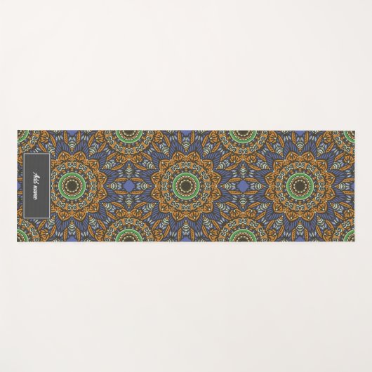 Fethers of Life Mandala patroon retro aangepaste n Yogamat (Voorkant (horizontaal))