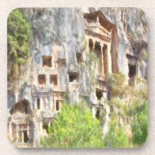 Fethiye Ancient Lycian Tombs Waterverf Bier Onderzetter