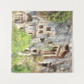 Fethiye Ancient Lycian Tombs Waterverf Wandkleed (Voorkant (horizontaal))