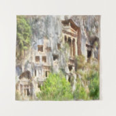 Fethiye Ancient Lycian Tombs Waterverf Wandkleed (Voorkant)