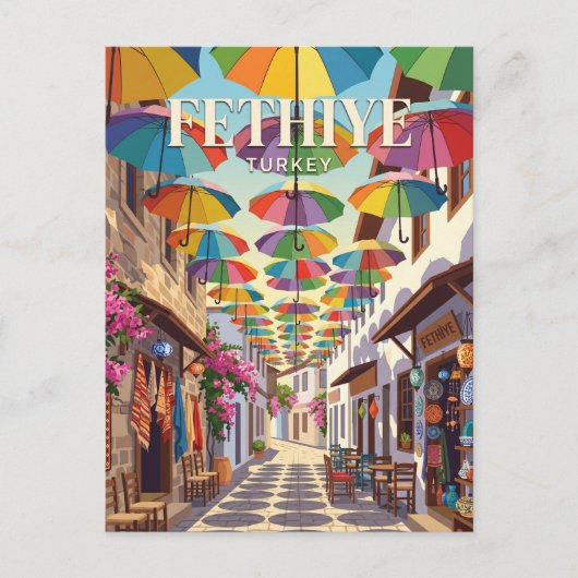 Fethiye Oude Stad Turkije Briefkaart (Voorkant)