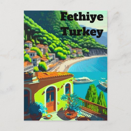 Fethiye Turkije Reis Postkaart Kunst, Fethiye Turk (Voorkant)