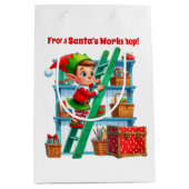 Fetive Christmas Santa's workshop elf Medium Cadeauzakje (Voorkant)