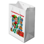 Fetive Christmas Santa's workshop elf Medium Cadeauzakje (Achterkant Gekanteld)