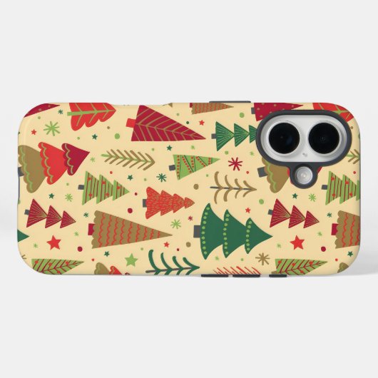 Fetstive Christmas tree iPhone case (Achterkant (horizontaal))