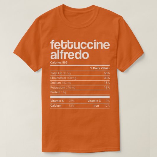 Fettuccine Alfredo Nutrition Facts Family Matching T-shirt (Design voorkant)