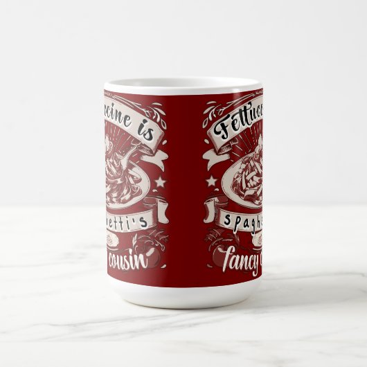 Fettuccine is de Fancy neef van Spaghetti Koffiemok (Center)