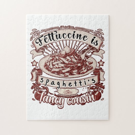 Fettuccine is de Fancy neef van Spaghetti Legpuzzel (Verticaal)