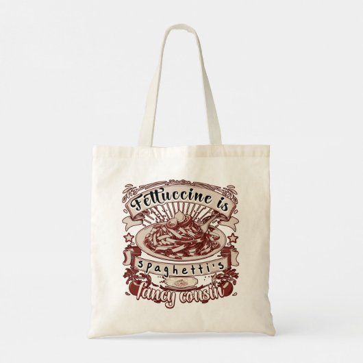Fettuccine is de Fancy neef van Spaghetti Tote Bag (Achterkant)