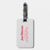 Fettuccine Pasta Noodle Pattern for Food Lover Bagagelabel (Achterkant verticaal)