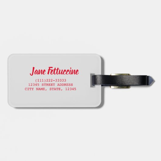 Fettuccine Pasta Noodle Pattern for Food Lover Bagagelabel (Achterkant horizontaal)