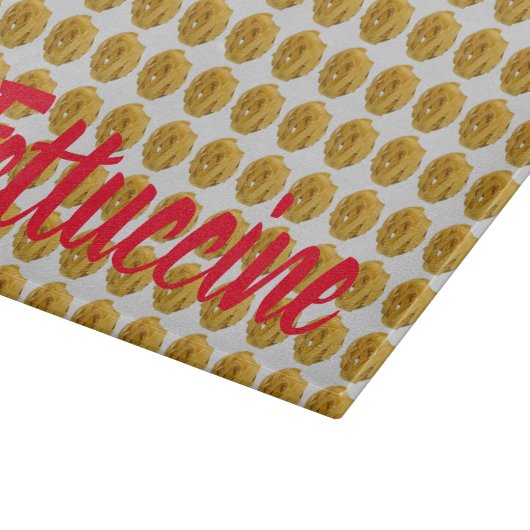 Fettuccine Pasta Noodle Pattern for Food Lover Snijplank (Hoek)