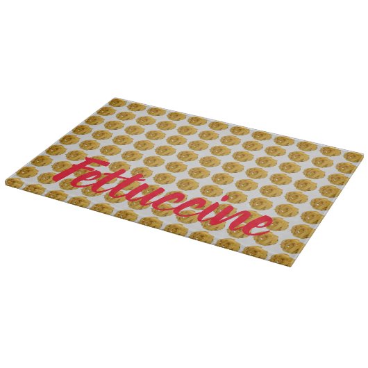 Fettuccine Pasta Noodle Pattern for Food Lover Snijplank (Hoek)