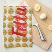 Fettuccine Pasta Noodle Pattern for Food Lover Theedoek (Quarter Fold)