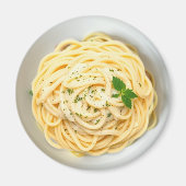 Fettuccini Alfredo Grappig Realistisch Eten Magneet (Voorkant)