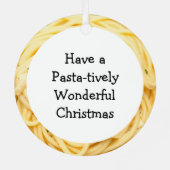 Fettuccini Alfredo Grappig Realistisch Voedsel Ker Metalen Ornament (Achterkant)