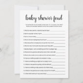 Feud spel met antwoorden Baby shower partij Kaart (Voorkant)