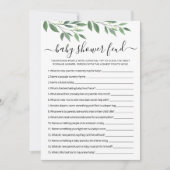 Feud spel met antwoorden Baby shower partij Kaart (Voorkant)