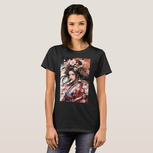Feudal Japan Onna-Bugeisha T-shirt! T-shirt (Voorkant volledig)