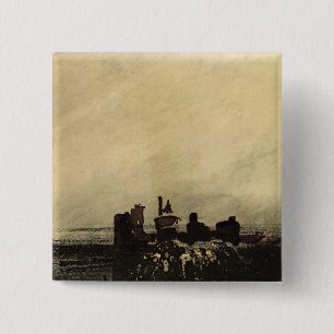 Feudal Ruins Vierkante Button 5,1 Cm